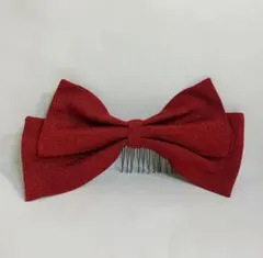 ヘアアクセ 髪飾り リボン 赤