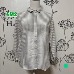 ◇96 サマンサモスモス ブラウン系 ストライプ シャツ