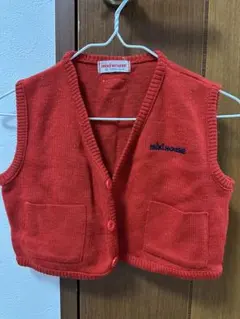miki HOUSE 子ども用 赤ベスト＋ズボン セット 70〜80cm