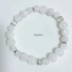天然石ムーンストーン　ホワイトジェード　チェコビーズブレスレット