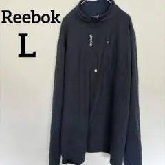 リーボック ハーフジップ 長袖 カットソー ネイビー 縦ロゴ 【L】のサムネイル