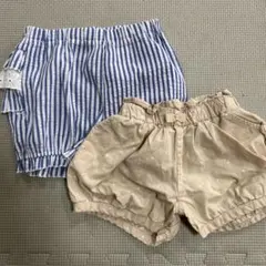 SIMPLE FREE ショートパンツセット 80 ストライプ　ドット　女の子
