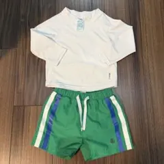 【美品】petitbateau greensproutsベビー水着セット 80
