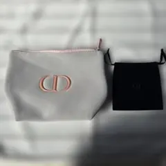 Dior ポーチ　ノベルティ　2個セット　グレー　ピンク　黒　化粧ポーチ