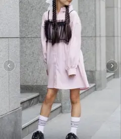 algy シアービスチェ付きシャツワンピ
