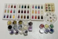 ネイルパーツ まとめ売り 大量 セット シェル ホロ ストーン シール付き