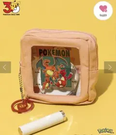 3COINS ポケモン30周年 ミニポーチ リザードン進化柄