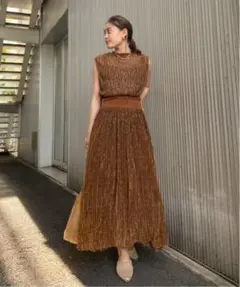 スモッキング ロングワンピース