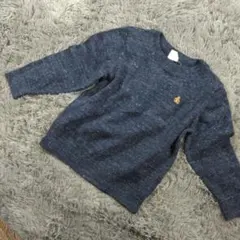 baby GAP【100】ニットセーター 長袖トップス ネイビー ワンポイント