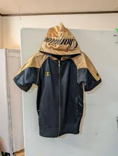 Champion パーカー ブラック ゴールド M