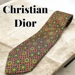 【美品】Christian Dior クリスチャンディオール 赤系 ネクタイ