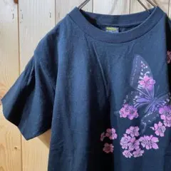 ss4990 HabuBox プリントTシャツ 半袖 桜 黒 ブラック JLのサムネイル