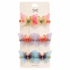 蝶々ヘアクリップ 6個セット キッズ 女の子 ピンク ブルー C
