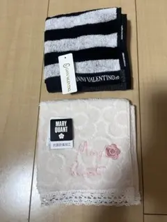 GIANNI VALENTINO・MARY QUANT タオルハンカチ 2枚