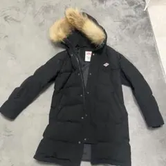 DANTON ブラックダウンジャケット　リアルファーフード付き