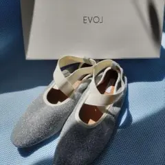 新品未使用☆EVOL☆シルバーラメフラットバレエシューズクロス