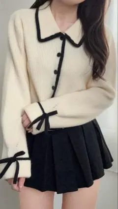 【新品未開封】リボンニットカーディガン