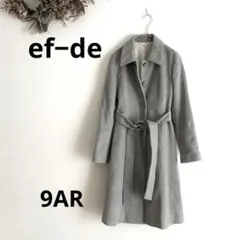 ef−de エフデ アンゴラ混9ARステンカラーコート　グレー定番 美シルエット