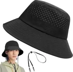 バケットハット メンズ 夏用 サファリハット メッシュ 帽子 日除け帽子