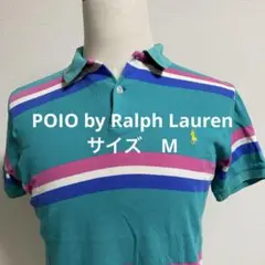 POIObyRalph Laurenポロシャツ ターコイズ ストライプ M