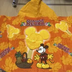 ミッキーマウスひフード付きタオルオレンジ