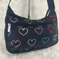 レスポートサック　ハート(❁ᴗ͈ˬᴗ͈)♡スパンコール　ショルダーバッグ　ブラック