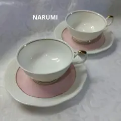 NARUMI カップ・ソーサー ペア　ピンク　日本製　匿名配送