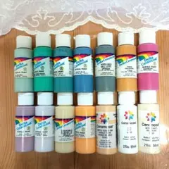 Ceramcoat 　アクリル絵具 　使用品14本＋新品1本セット　( 18)