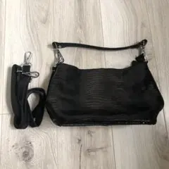 蛇革バッグレザー黒ショルダー 値下げ！