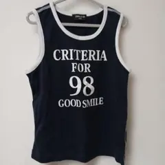 コムサイズム キッズ タンクトップ 130 ネイビー ロゴプリント ノースリーブ