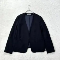 ナチュラルビューティーベーシック/M/紺/ノーカラージャケット/長袖/きれいめ