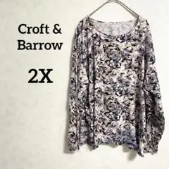 【3L相当】 クロフトアンドバロウ 花柄 長袖 大きめ ゆったり 希少 総柄