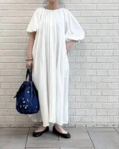 BEAMS BOY ジャージー ギャザー ワンピース バックリボンスタイルのサムネイル