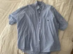 POLO ASSN 青と白のストライプ 半袖シャツ