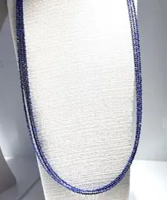 ミラーカットラピスラズリネックレス3連ネックレスシルバー差し込みNO252200