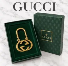 old GUCCI オールドグッチ インターロッキングG キーホルダー 箱付き