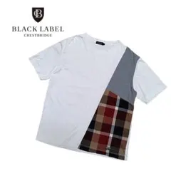【美品】ブラックレーベルクレストブリッジ Tシャツ チェック ホワイト L