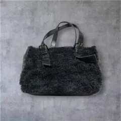 y2k unknown ファーバッグ ハンドバッグ ブラック パンク 平成ギャル