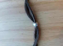 シルバービーズ付き！焦茶鹿紐 革紐 肉厚ディアスキンレースラリースミスゴローズ等