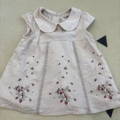 いちご刺繍 丸襟 半袖ブラウス ベビー服