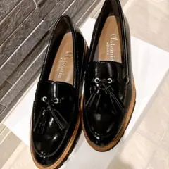 【未使用】Artemis タッセル付きローファー クリアブラック 22.0