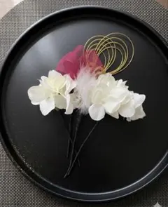 和風ヘアアクセサリーマゼンタピンクが好きな方へ