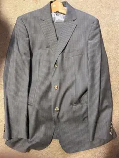 【難あり】Hugo BOSS メンズ ビジネススーツ ストライプ柄 グレーのサムネイル