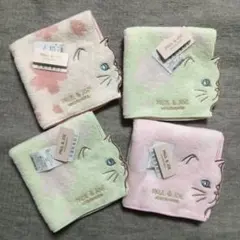 sale ３枚 新品 ポール&ジョー 猫 ハンドタオル 横顔 さくら