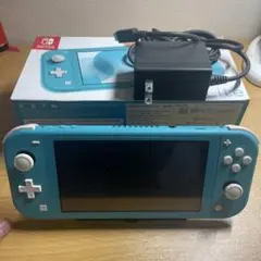 ニンテンドースイッチライト　ターコイズ　箱、充電器付き