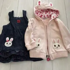 ミキハウス　90センチ 美品スカートとパーカーセット