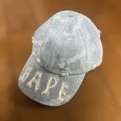 BAPE Denim Distressed Logo Cap ダメージ デニムのサムネイル