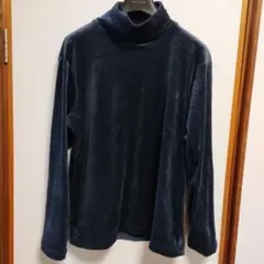 ネイビー タートルネック トレーナー LL