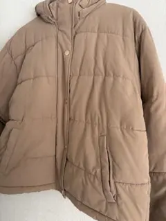 レイカズン　ダウン　ベージュ　フード取り外し付