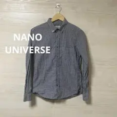 NANO UNIVERSE★ギンガムチェック 長袖 シャツ 総柄 ボタンダウン